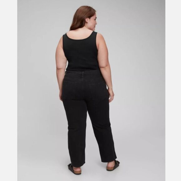 GAP Mid Rise Black Wash 90's Style Loose Straight Jeans Size 25/0 #752100 RT$80 - Picture 9 of 14
